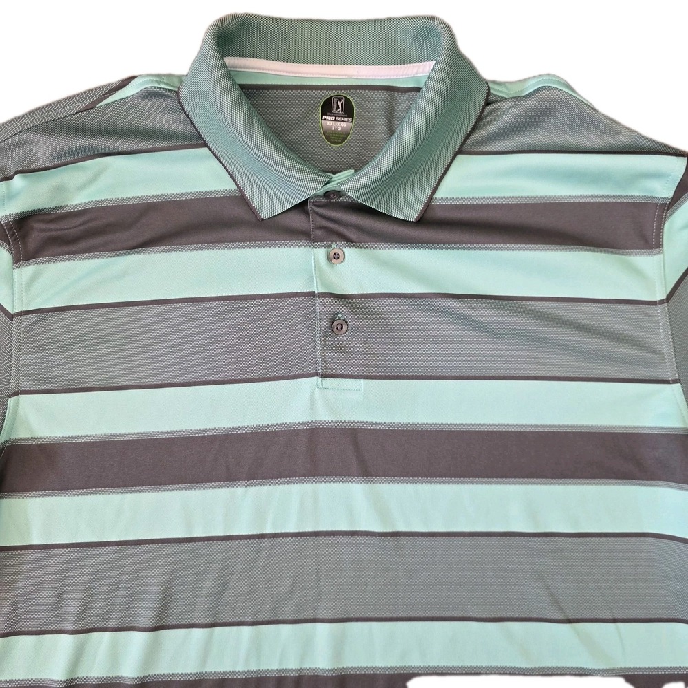 PGA TOUR Pro Series Athletic Fit Golf Polo Shirt Mens Size XXL Green Performance